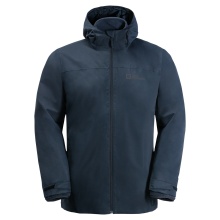 Jack Wolfskin Winter Jacket Taubenberg 3in1 (waterproof and windproof, fleece inner jacket) midnight blue men's